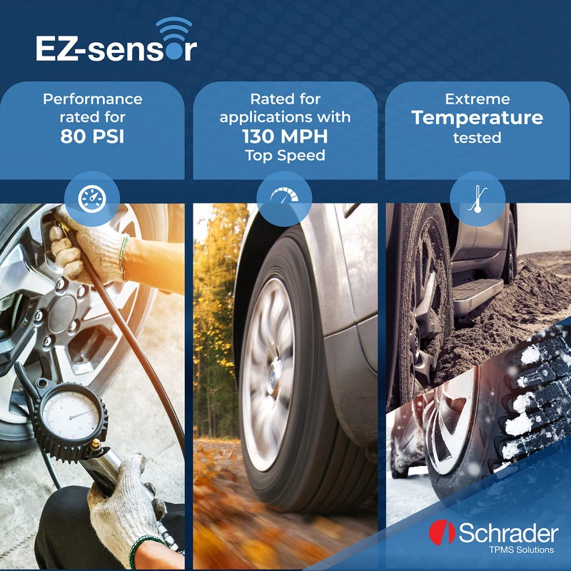 Schrader TPMS Solutions مستشعر ضغط الإطارات القابل للبرمجة من شرايدر 33500 EZ-Sensor SKU واحد (314.9 ميغاهرتز، 315 ميغاهرتز، و433 ميغاهرتز) صمام ثابت بزاوية مثبتة، يتطلب البرمجة قبل التثبيت - Image 4